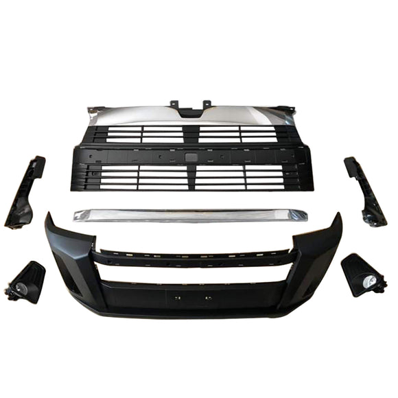 Hiace Modified Bumper with Grille, Fog Lamp and Bumper Slide #7901 for hiroof