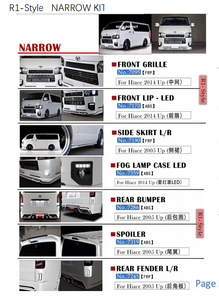 Hiace 200 Body Kit R1-Style Narrow Kit