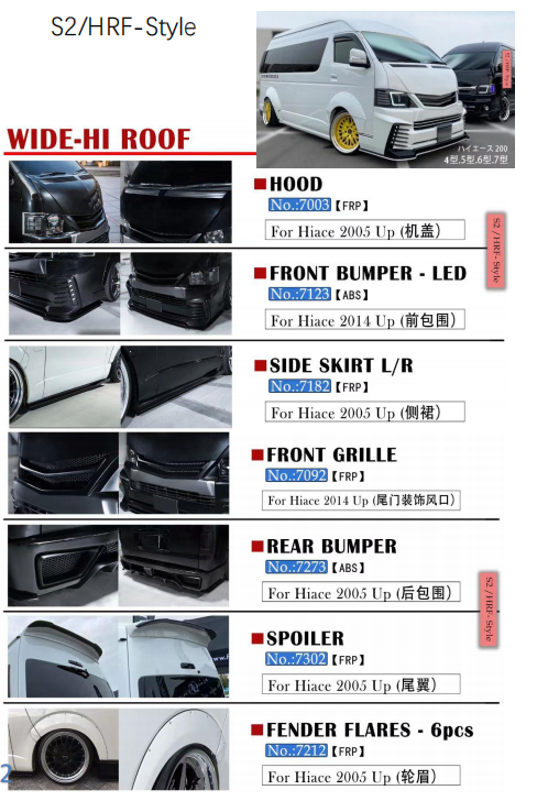 Hiace KDH200 Body Kit S2 HRF-Style