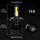 Future1 C6 Led Headlight Bulbs 36W/Bulb 6000K Cool White Bulbs All-in-One Head-Lamps Conversion Kit