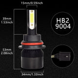 Future1 C6 Led Headlight Bulbs 36W/Bulb 6000K Cool White Bulbs All-in-One Head-Lamps Conversion Kit