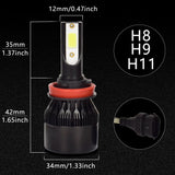 Future1 C6 Led Headlight Bulbs 36W/Bulb 6000K Cool White Bulbs All-in-One Head-Lamps Conversion Kit